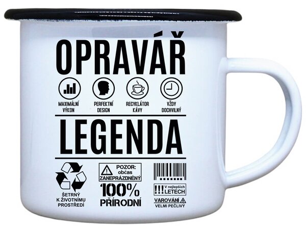 Plecháček s potiskem Opravář legenda Objem: 330 ml