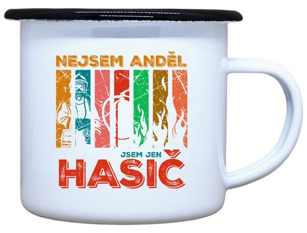Plecháček s potiskem bílý Hasiči anděl Objem: 330 ml