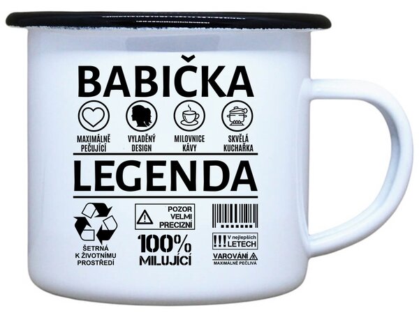 Plecháček s potiskem Babička legenda Objem: 330 ml