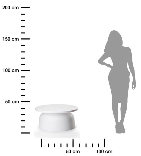 HowHomely Konferenční stolek OTTO 37 cm bílý