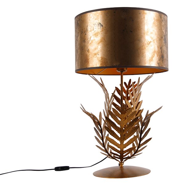 Vintage stolní lampa zlatá s bronzovým odstínem - Botanica