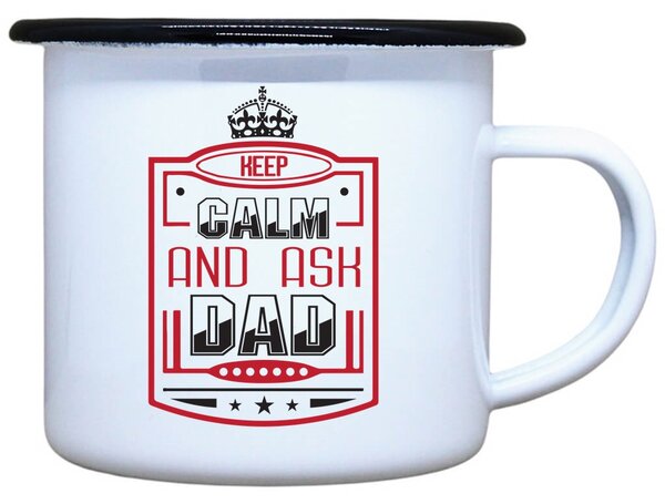 Plecháček s potiskem Keep calm dad Objem: 330 ml