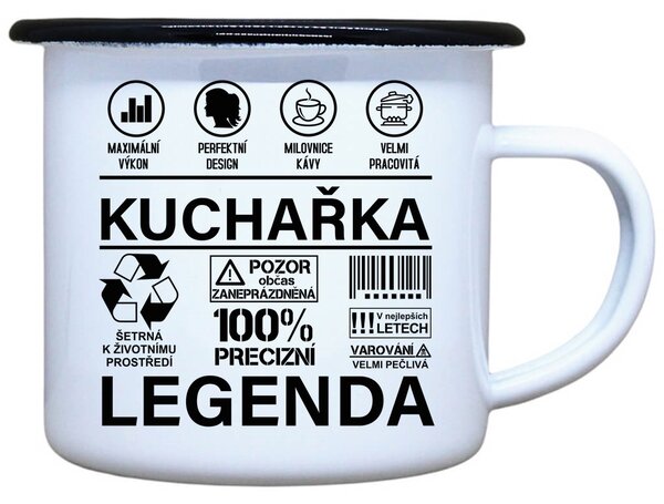 Plecháček s potiskem Kuchařka legenda Objem: 330 ml