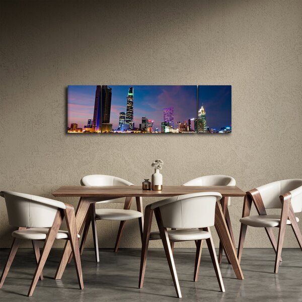 Obraz nočního města (170x50 cm)