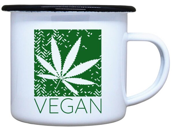Plecháček s potiskem Vegan tráva Objem: 330 ml