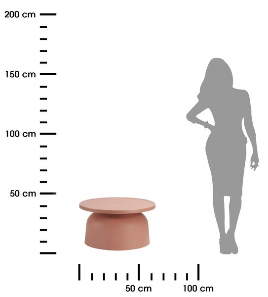 HowHomely Konferenční stolek OTTO 37 cm pudrově růžový