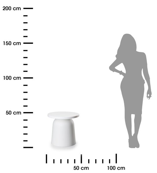 HowHomely Konferenční stolek OTTO 46 cm bílý
