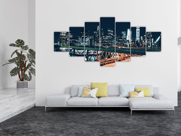Obraz nočního města (210x100 cm)