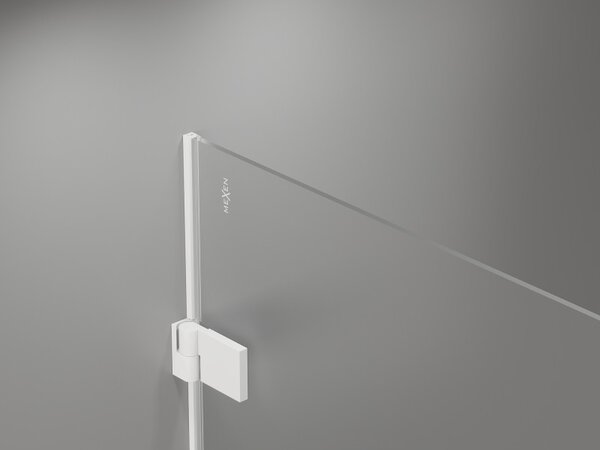 Mexen, Mexen Lunar-B Otočné pravé sprchové dveře 80 cm, transparentní, bílé - 832-080-000-20-00-P
