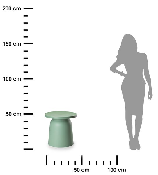 HowHomely Konferenční stolek OTTO 46 cm zelený