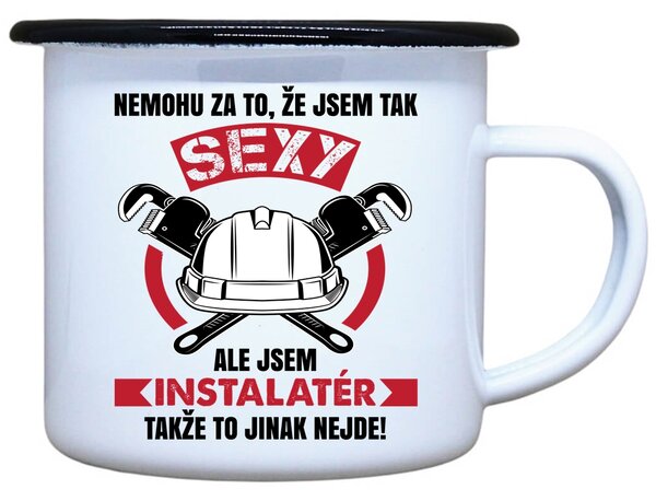 Plecháček s potiskem Sexy instalatér Objem: 330 ml