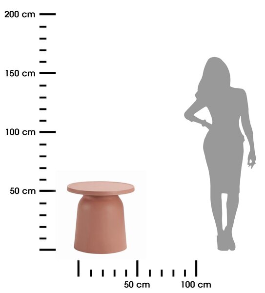 HowHomely Konferenční stolek OTTO 46 cm pudrově růžový