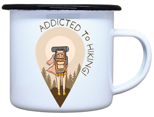 Plecháček s potiskem Addicted to hiking Objem: 330 ml