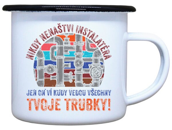Plecháček s potiskem Nenaštvi instalatéra Objem: 330 ml