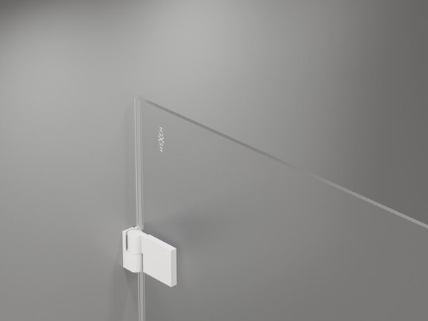 Mexen, Mexen Lunar-B Otočné pravé sprchové dveře 80 cm, transparentní, bílé - 832-080-000-20-00-P