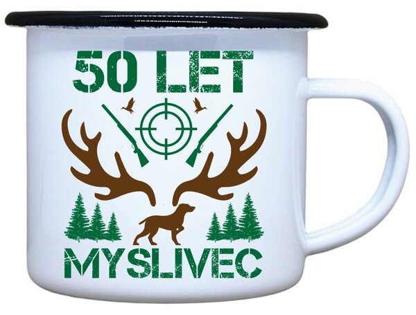 Plecháček s potiskem 50 let myslivec Objem: 330 ml