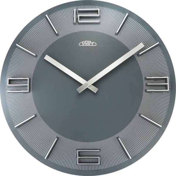 Dřevěné designové hodiny šedé Nástěnné hodiny PRIM Timber Unique II