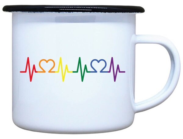 Plecháček s potiskem LGBT tep srdce Objem: 330 ml