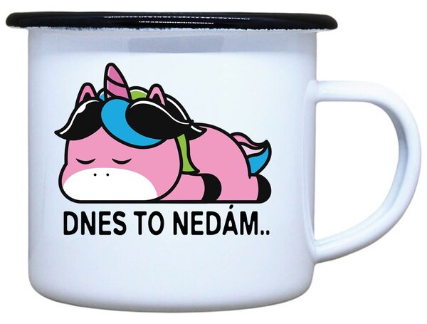 Plecháček s potiskem bílý Dnes to nedám Objem: 330 ml