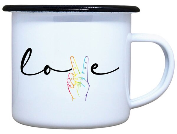 Plecháček s potiskem bílý LGBT love Objem: 330 ml