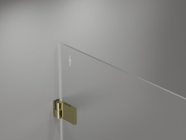 Mexen Lunar-B sprchový kout otočný pravý 80 x 80 cm, průhledný, zlatý - 832-080-080-50-00-P