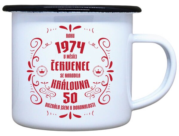 Plecháček s potiskem bílý Narodila se královna, 330 ml