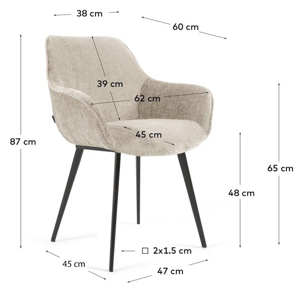 Béžové jídelní židle v sadě 2 ks Amira – Kave Home