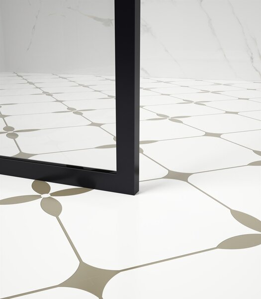 Erga Paris, sprchová zástěna Walk-In 60x200 cm v černém rámu, 8mm čiré sklo, černý profil, ERG-V02-PARIS-060x200-BF