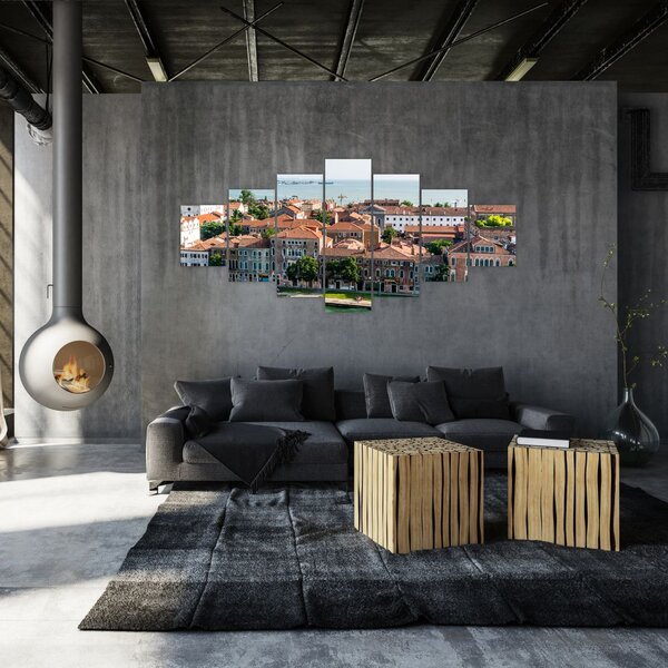 Obraz - Letecký pohled na město (210x100 cm)