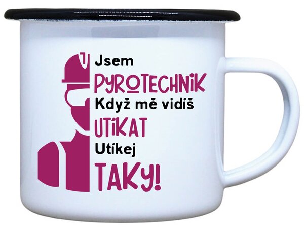 Plecháček s potiskem bílý Pyrotechnik Objem: 330 ml
