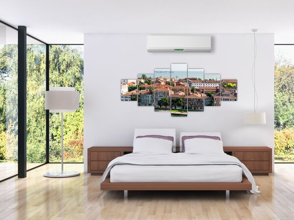 Obraz - Letecký pohled na město (210x100 cm)