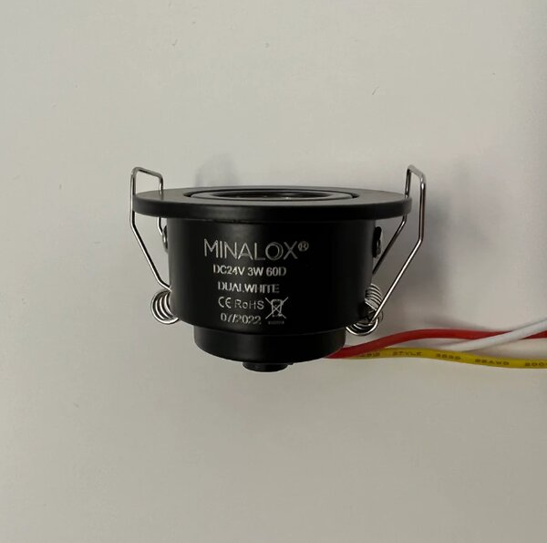 Zápustné LED bodové svítidlo Minalox D42, 3W, CCT 1800-4500K, 24V Barva: Černá