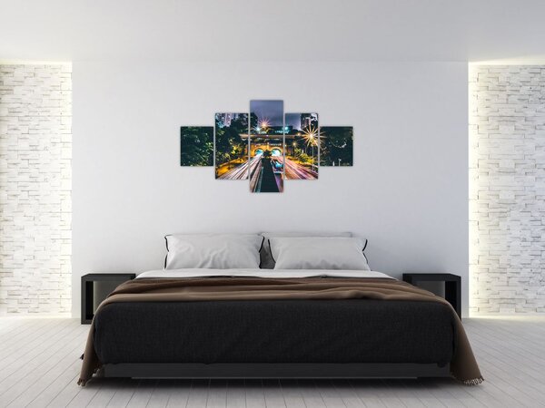 Obraz nočního města (125x70 cm)