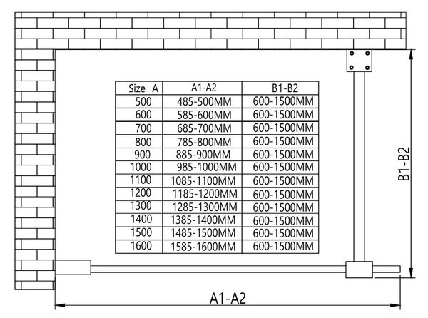 Erga Paris, sprchová zástěna Walk-In 60x200 cm, 8mm šedé sklo, bílý matný profil, ERG-V02-PARIS-060x200-GR-WH