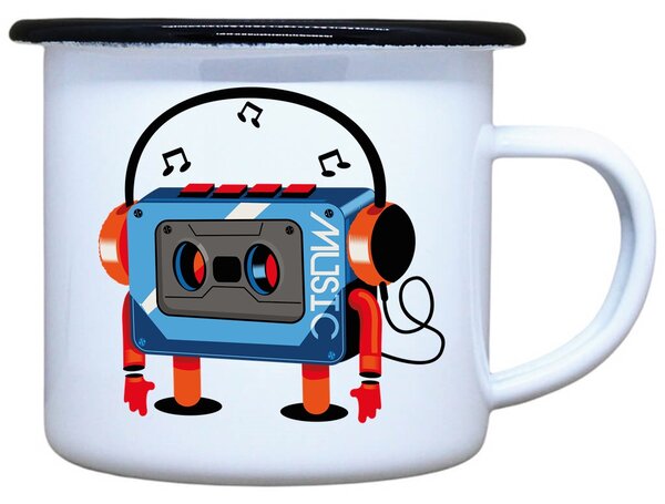 Plecháček s potiskem bílý Walkman Objem: 330 ml