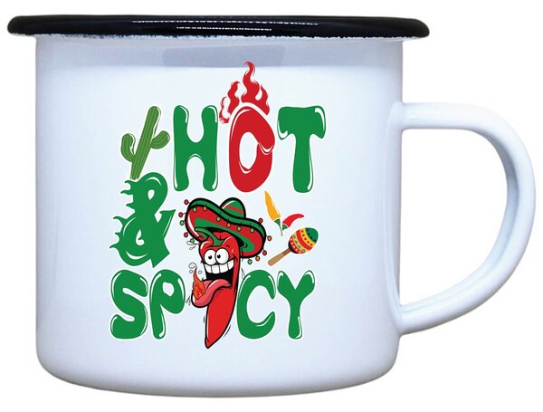 Plecháček s potiskem bílý Chilli papričky Objem: 330 ml