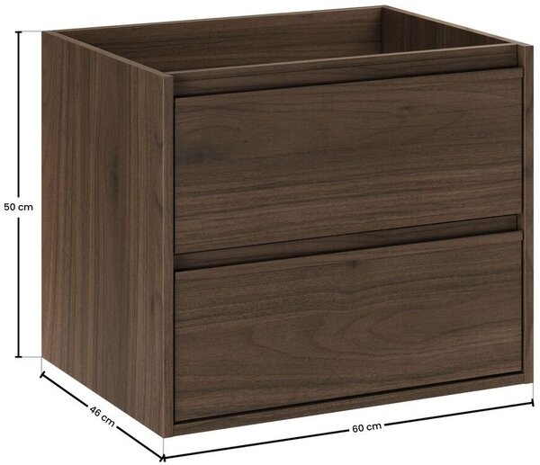 Comad Viola skříňka 60x46x50 cm pod umyvadlo závěsná ořechová VIOLA VILLA 82-60-46-2S