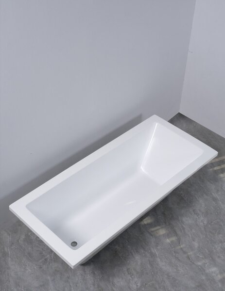Erga Pureline-S, vana 1400x700x400 mm bez nožiček, bílá lesklá, ERG-V07-PURELINE-S-140x070-WH