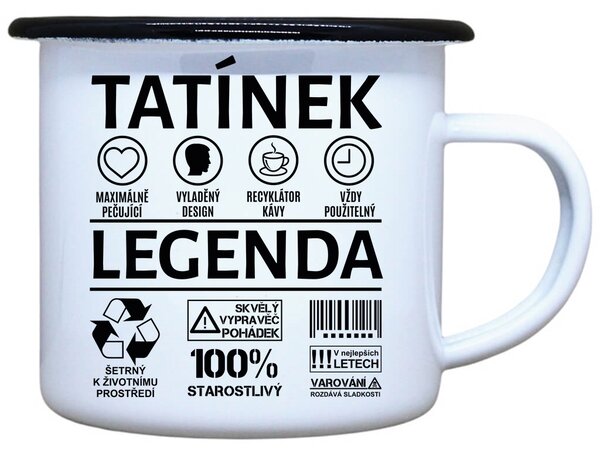 Plecháček s potiskem bílý Tatínek legenda Objem: 330 ml