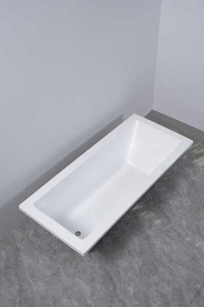 Erga Pureline-S, vana 1400x700x400 mm bez nožiček, bílá lesklá, ERG-V07-PURELINE-S-140x070-WH