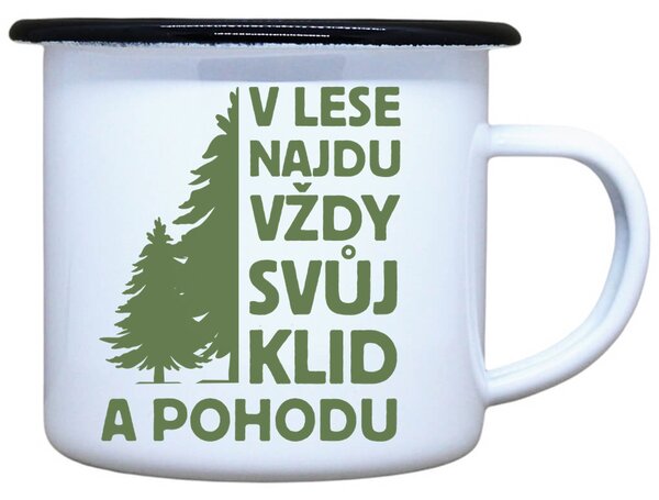 Plecháček s potiskem V lese najdu Objem: 330 ml