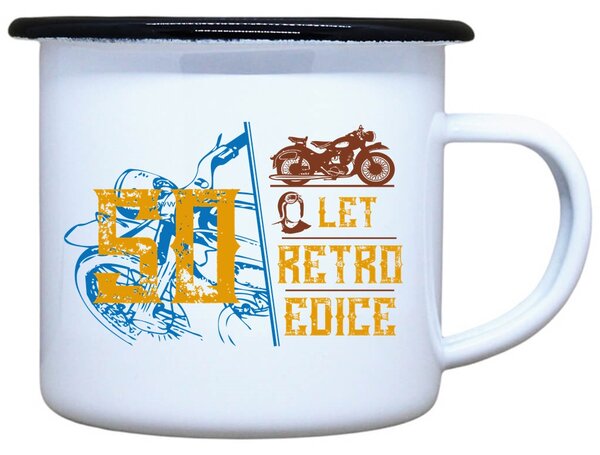 Plecháček s potiskem Retro edice motorka Objem: 330 ml