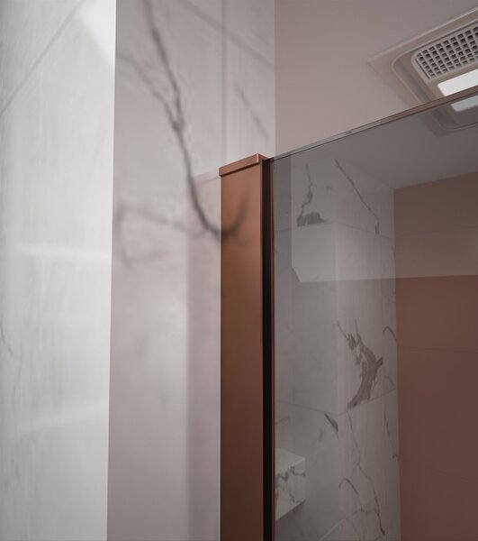 Erga Paris, stabilizační vzpěra pro sprchové zástěny o tloušťce skla 8mm, délka max. 100% 150cm, měděná matná, ERG-V02-PARIS-BAR-CO