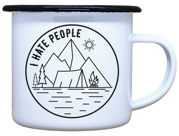 Plecháček s potiskem I hate people Objem: 330 ml