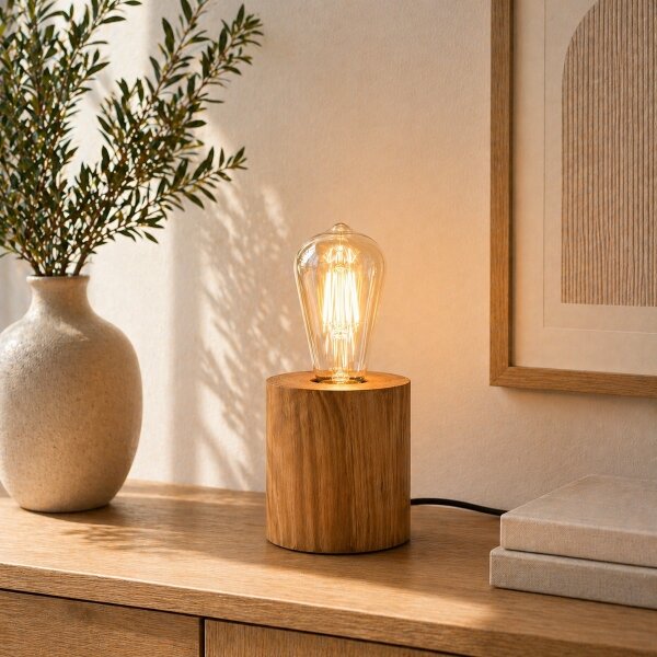 Brilliant - Stolní lampa WOODRA 1xE27/20W/230V borovice