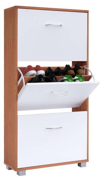 Botník výklopný buk/bílá, 115 x 60 x 24 cm 100480