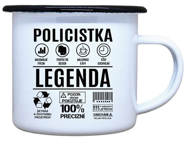Plecháček s potiskem Policistka legenda Objem: 330 ml