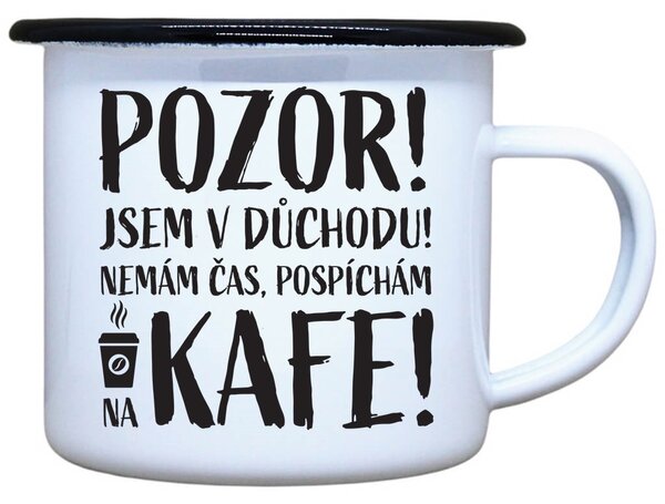 Plecháček s potiskem Důchodce kafe Objem: 330 ml