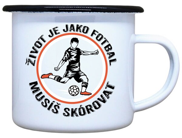 Plecháček s potiskem Život je jako fotbal Objem: 330 ml
