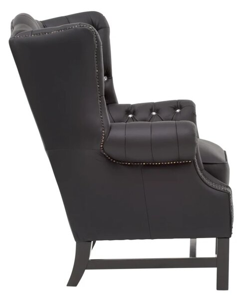 Sob nábytek - Luxusní křeslo ušák Chesterfield II černá - F0A00000840W